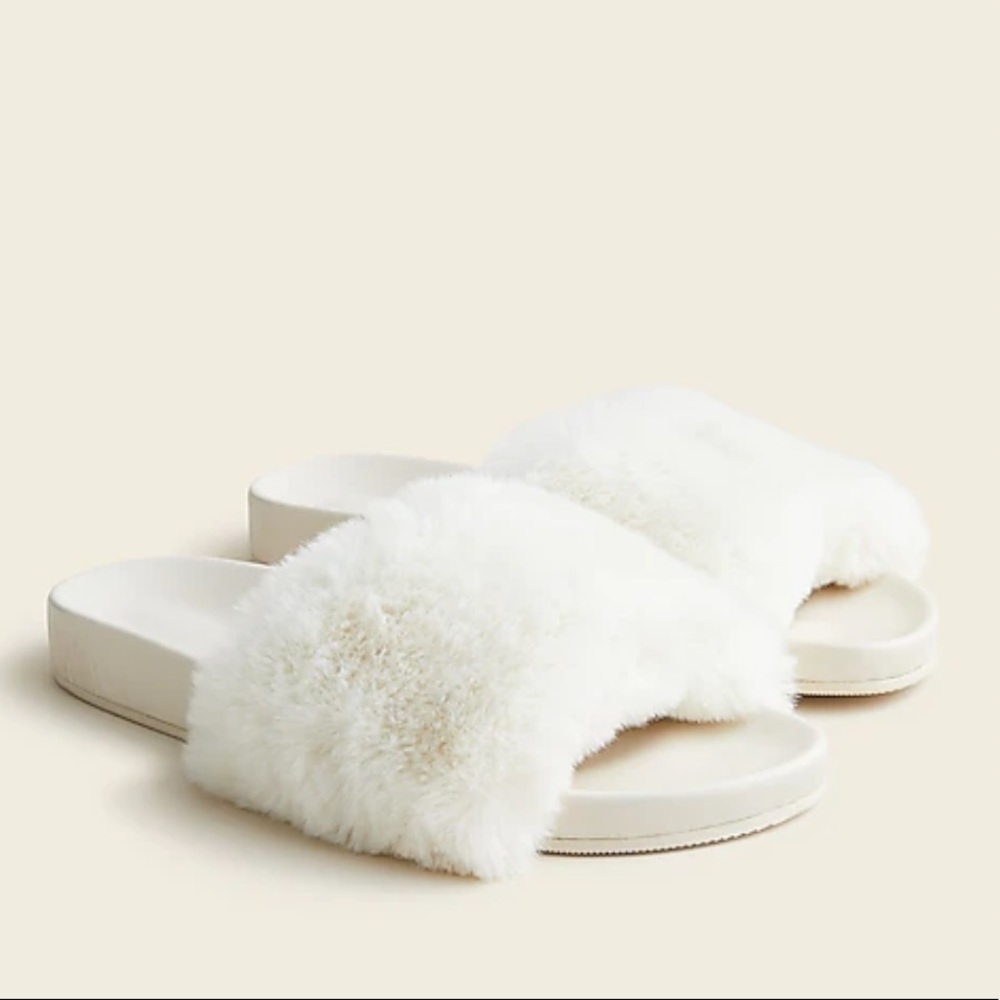 J.Crew Pacific Fluffy-Strap Slides